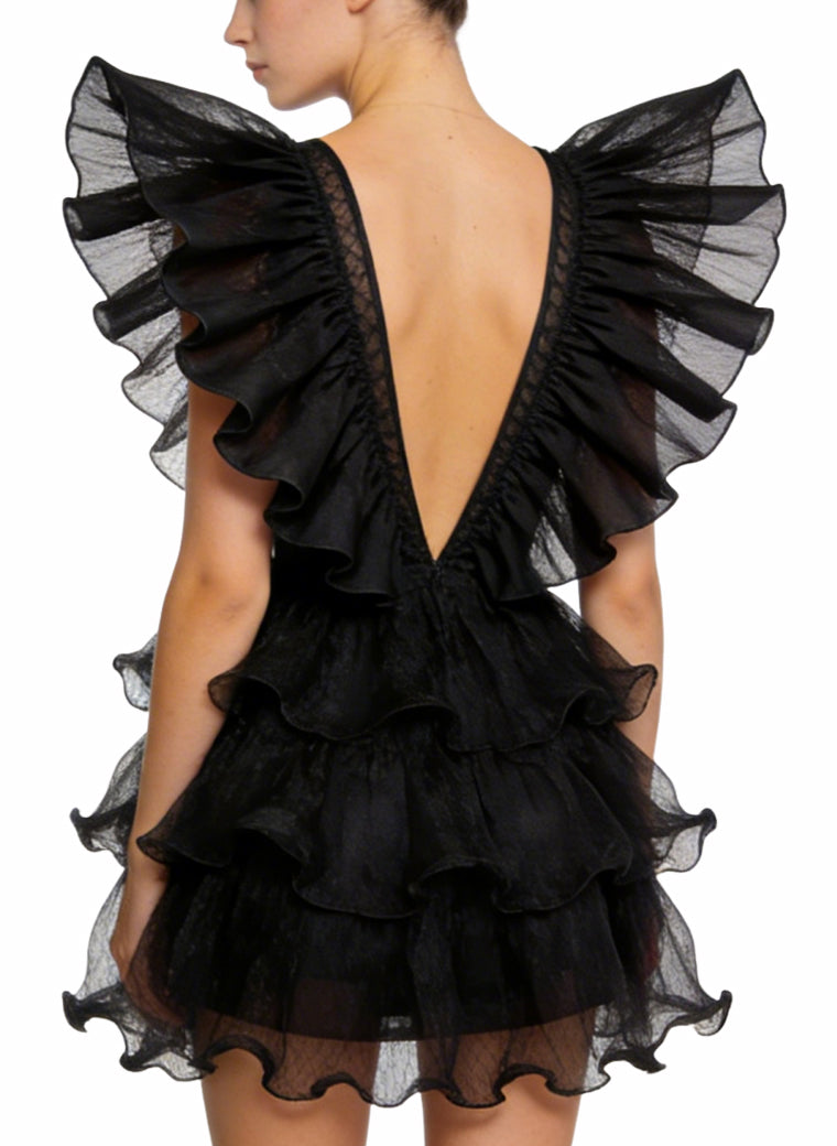 Sexy Deep V-Neck Mini-Dress Party Date Dress