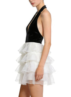 Deep V-Neck Halter Neck Party Date Dress