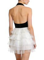 Deep V-Neck Halter Neck Party Date Dress