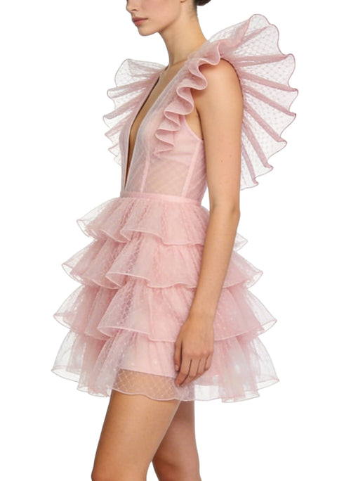Deep V-Neck Cake Dress Party Dress