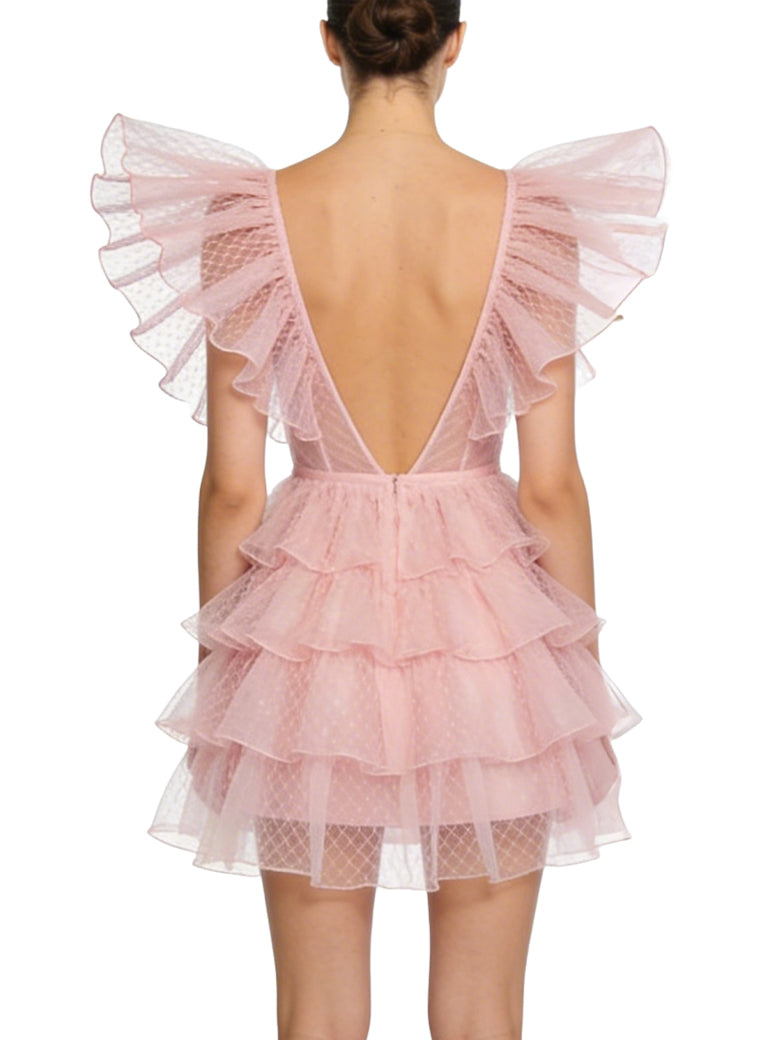 Deep V-Neck Cake Dress Party Dress