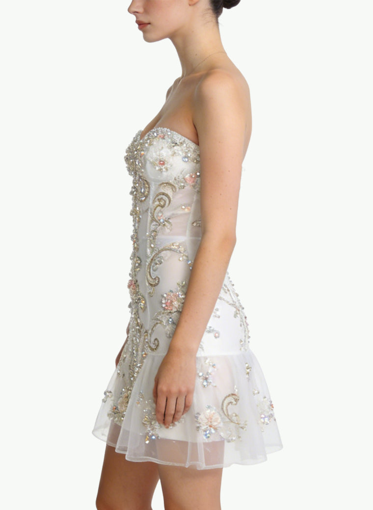 Exquisite Strapless Mini Dress for Party Evening Dresses