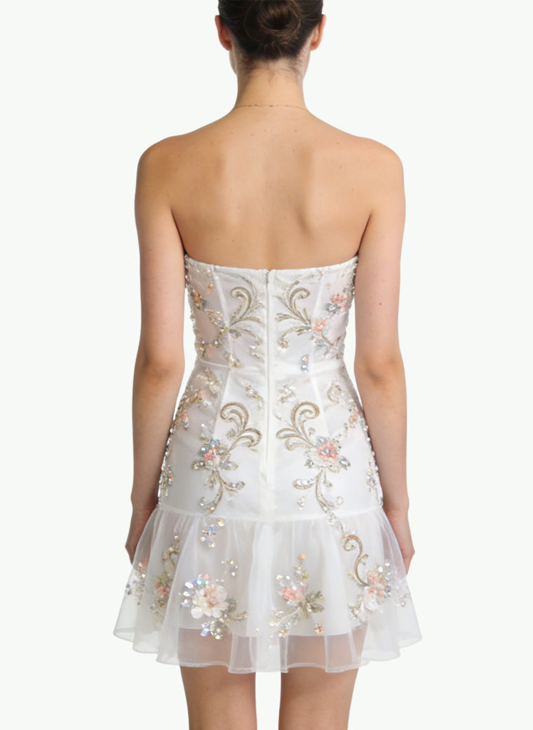 Exquisite Strapless Mini Dress for Party Evening Dresses