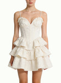 Heart-Neck Puffy Mini Dress