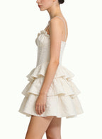 Heart-Neck Puffy Mini Dress