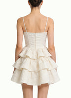 Heart-Neck Puffy Mini Dress