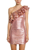 Fashionable and Sparkling One-Shoulder Evening Gown