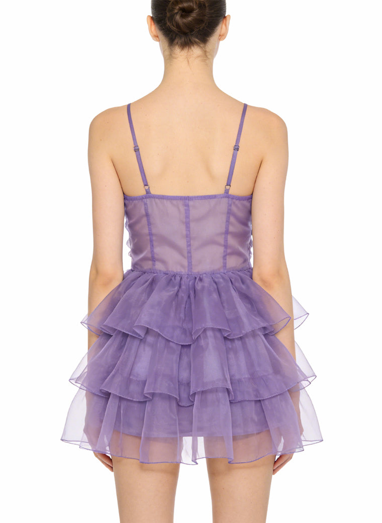 Gentle Halter Tiered Mini Dress Party Dress