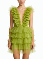 Tiered Ruffle Women's Party Evening Dress