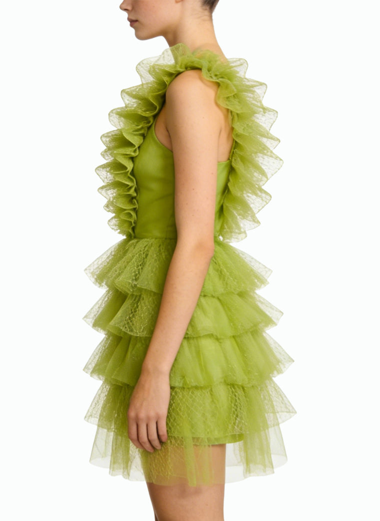 Tiered Ruffle Women's Party Evening Dress