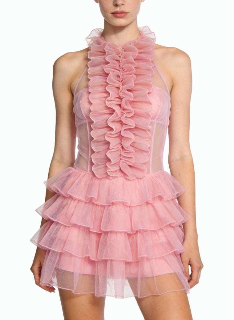 Halter Mini Dress Elegant Party Dress