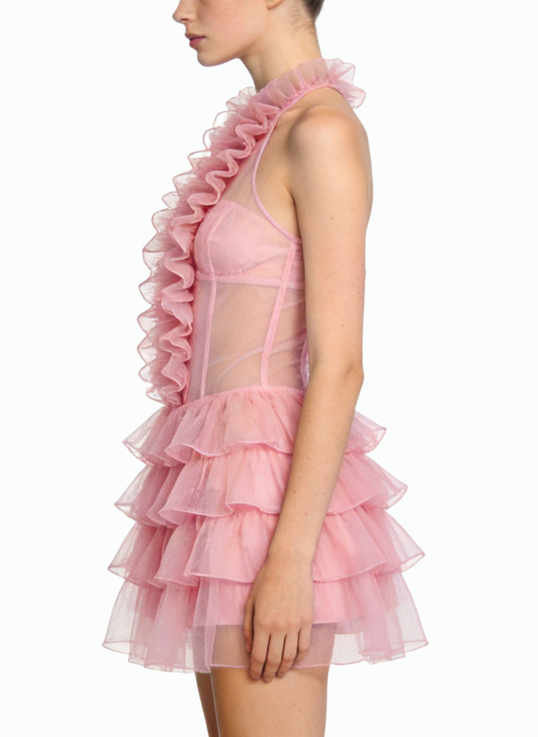 Halter Mini Dress Elegant Party Dress