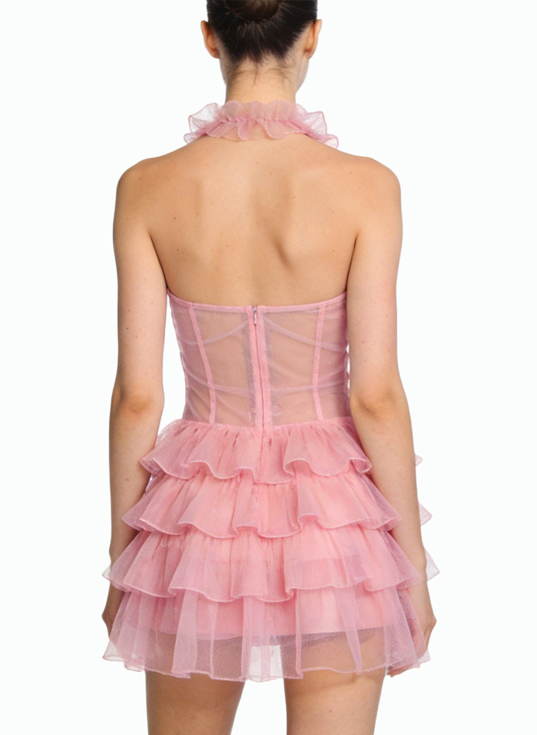 Halter Mini Dress Elegant Party Dress