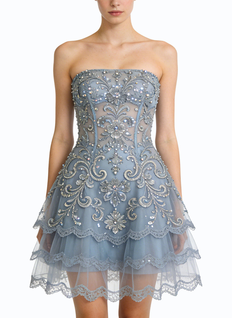 Luxurious Strapless Birthday Party Evening Dress