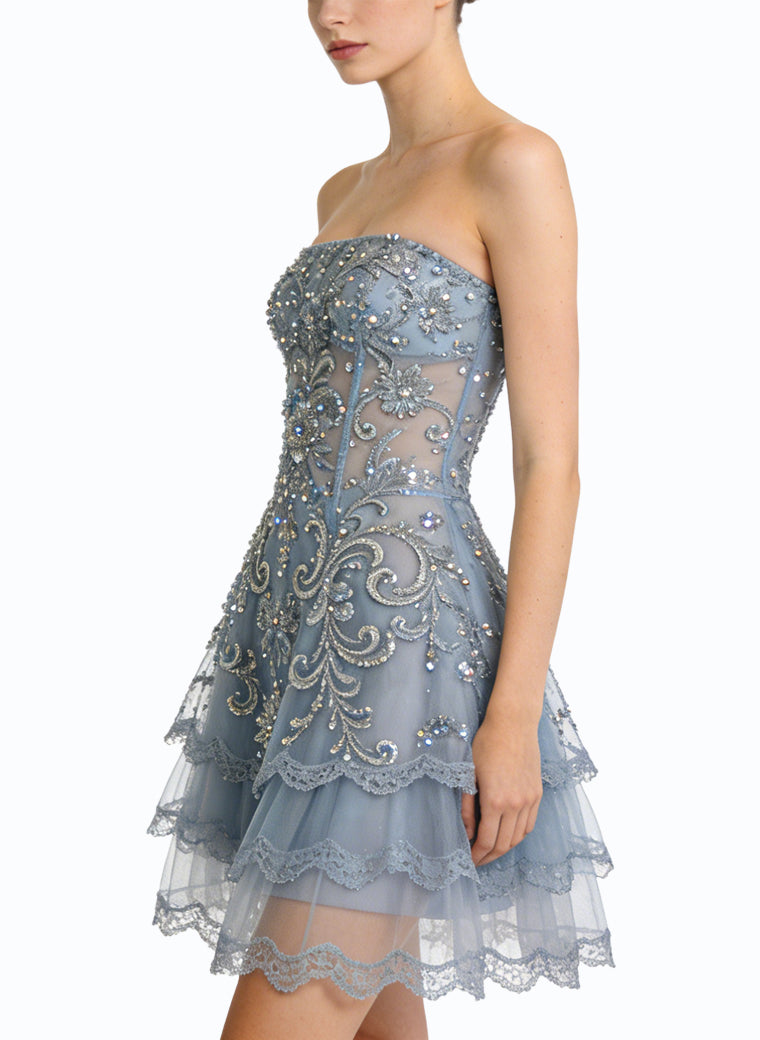 Luxurious Strapless Birthday Party Evening Dress