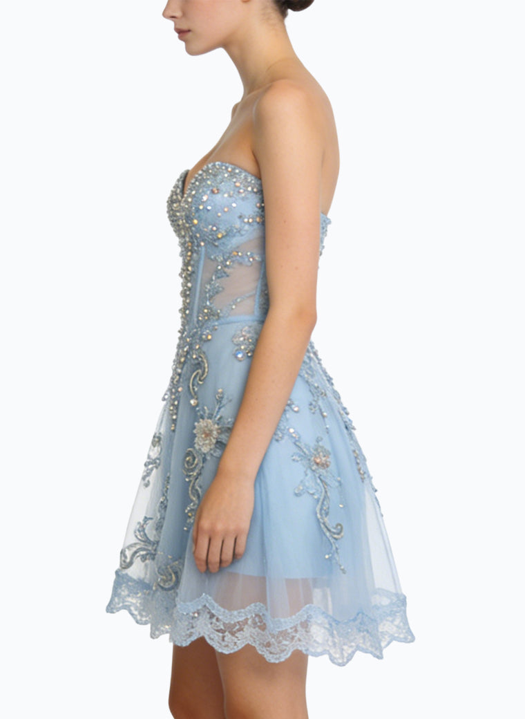 Strapless A-Line Mini Party Dress