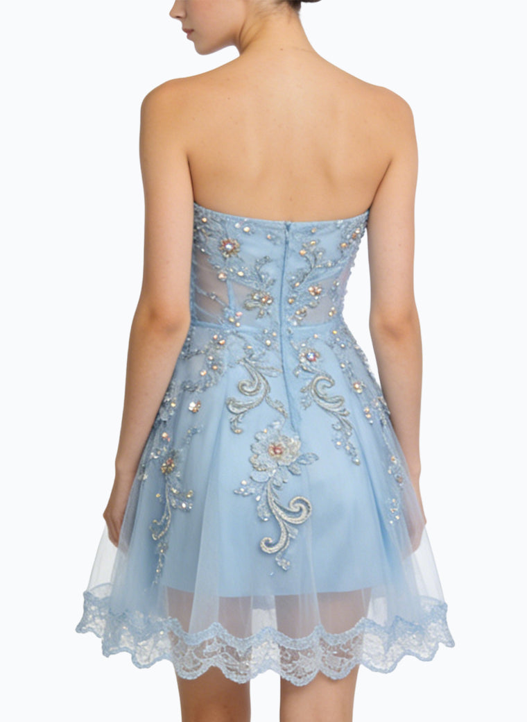 Strapless A-Line Mini Party Dress