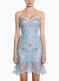 Luxury Strapless Studded Mini Evening Dress