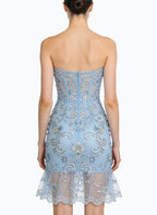 Luxury Strapless Studded Mini Evening Dress