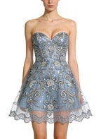 Luxurious Strapless Sequin Embroidery Party Dress