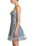 Luxurious Strapless Sequin Embroidery Party Dress