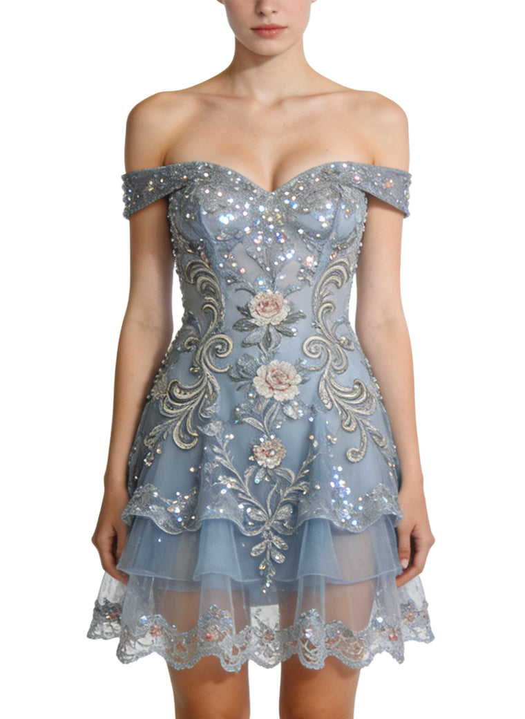 Fashion Off-Shoulder Banquet Evening Dress