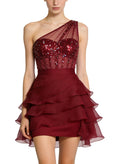 Premium Asymmetrical Shoulder Party Dress