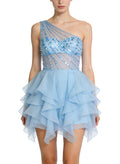 Fresh Asymmetrical Shoulder Party Date Dress