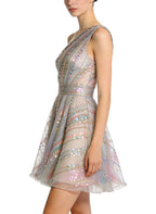 Fashion Asymmetrical Shoulder A-Line Mini Evening Dress