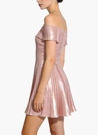 Gentle Off-Shoulder Slim A-Line Mini Dress