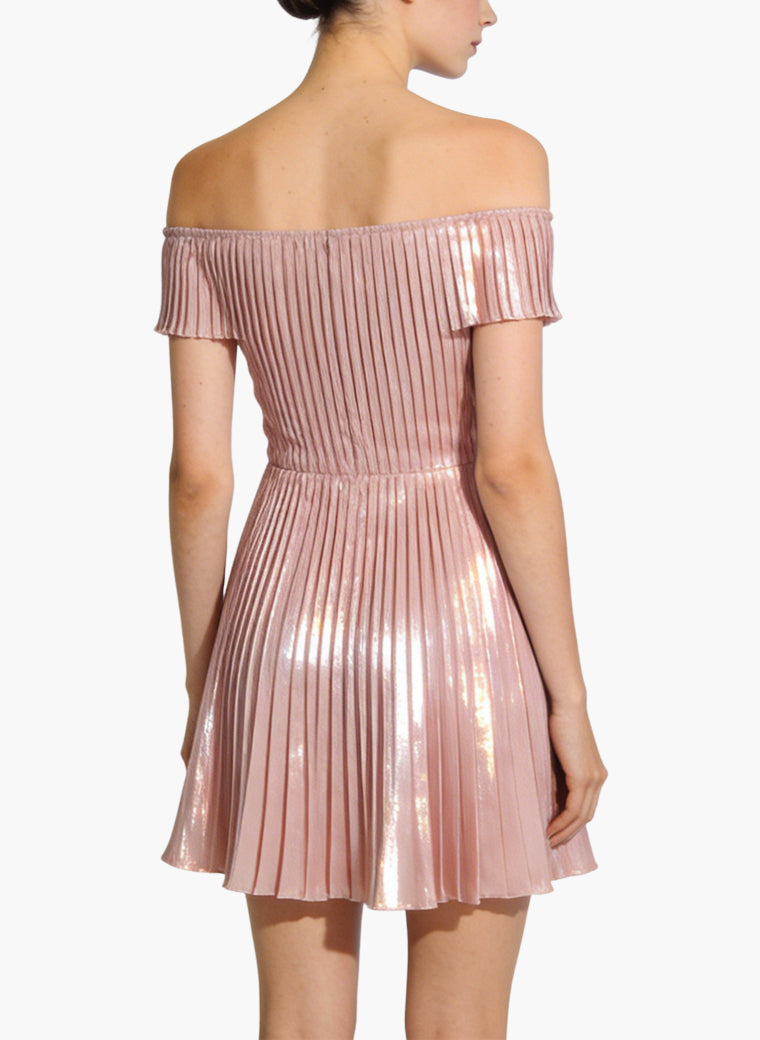 Gentle Off-Shoulder Slim A-Line Mini Dress