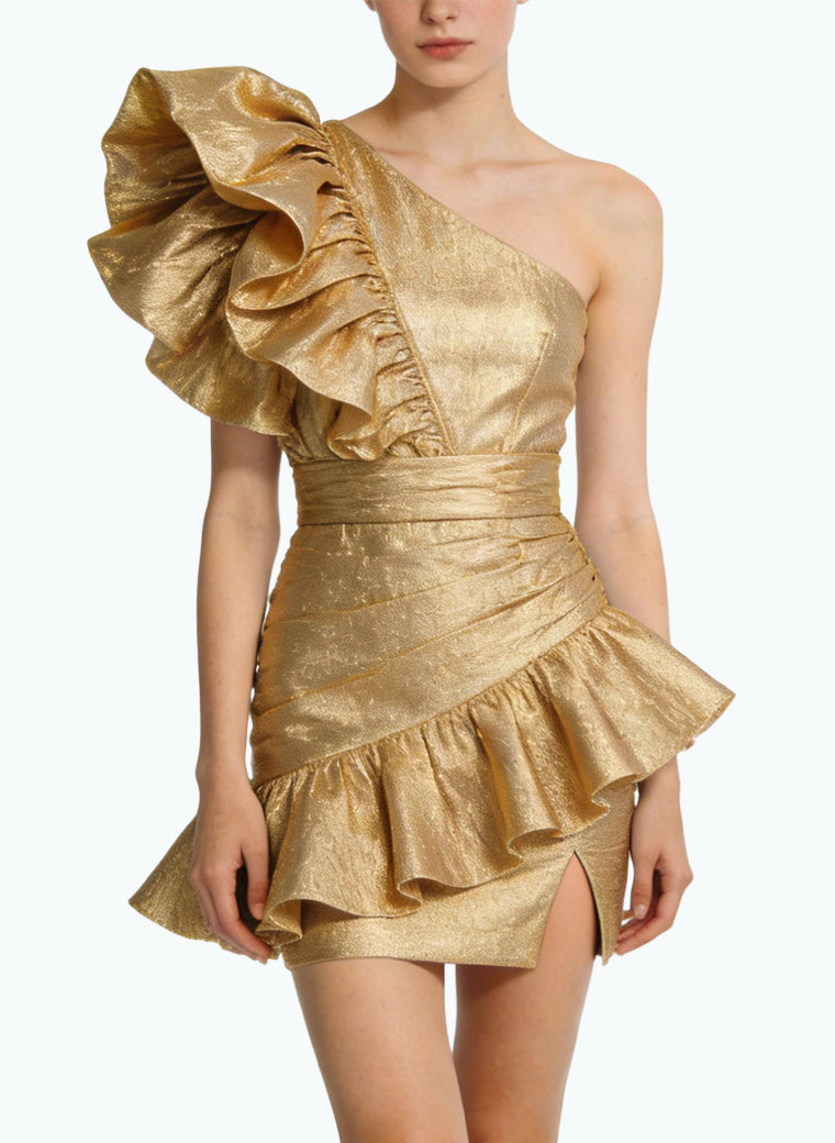 High-End One-Shoulder Sophisticated Party Dress