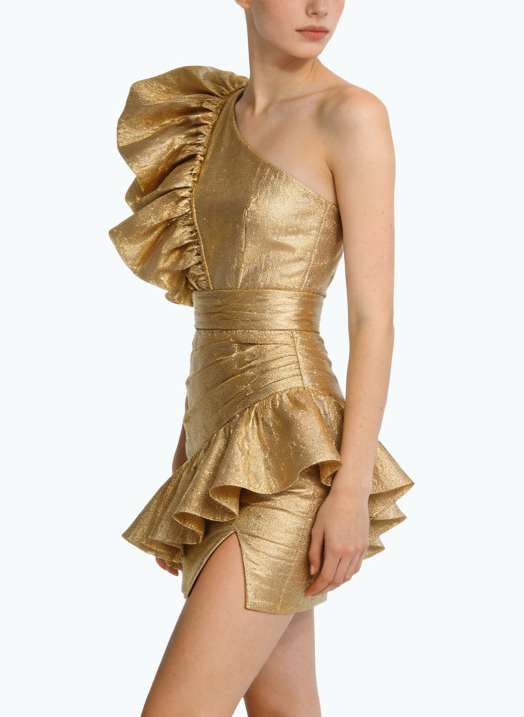High-End One-Shoulder Sophisticated Party Dress