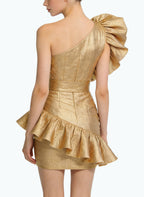 High-End One-Shoulder Sophisticated Party Dress