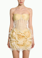 Romantic Strapless Mini-Dress Date Party Evening Dress