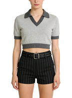 Women's Retro Striped High-waist Shorts