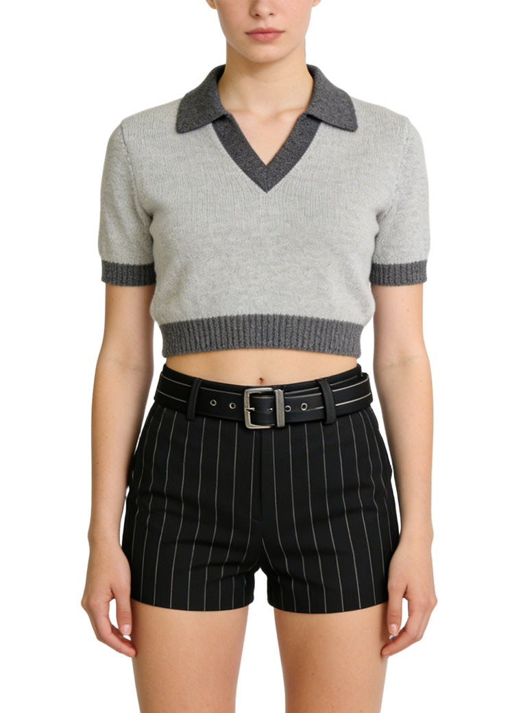 Women's Retro Striped High-waist Shorts