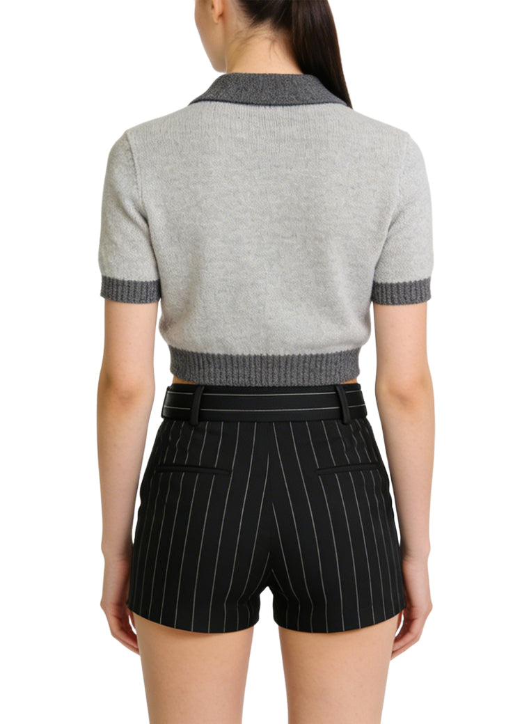 Women's Retro Striped High-waist Shorts