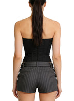 Women's Striped High-waist Shorts
