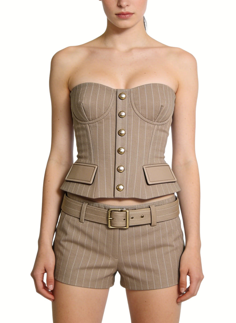 Women's Belted Soft High-waist Tailored Shorts