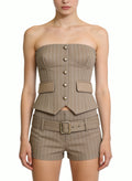 Women's Retro Belted High-waist Shorts