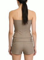 Women's Retro Belted High-waist Shorts