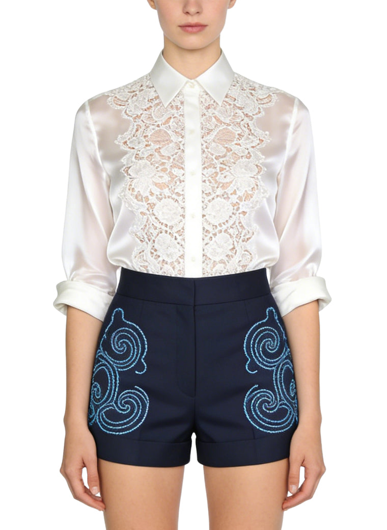 Women's Embroidered High-waist Shorts