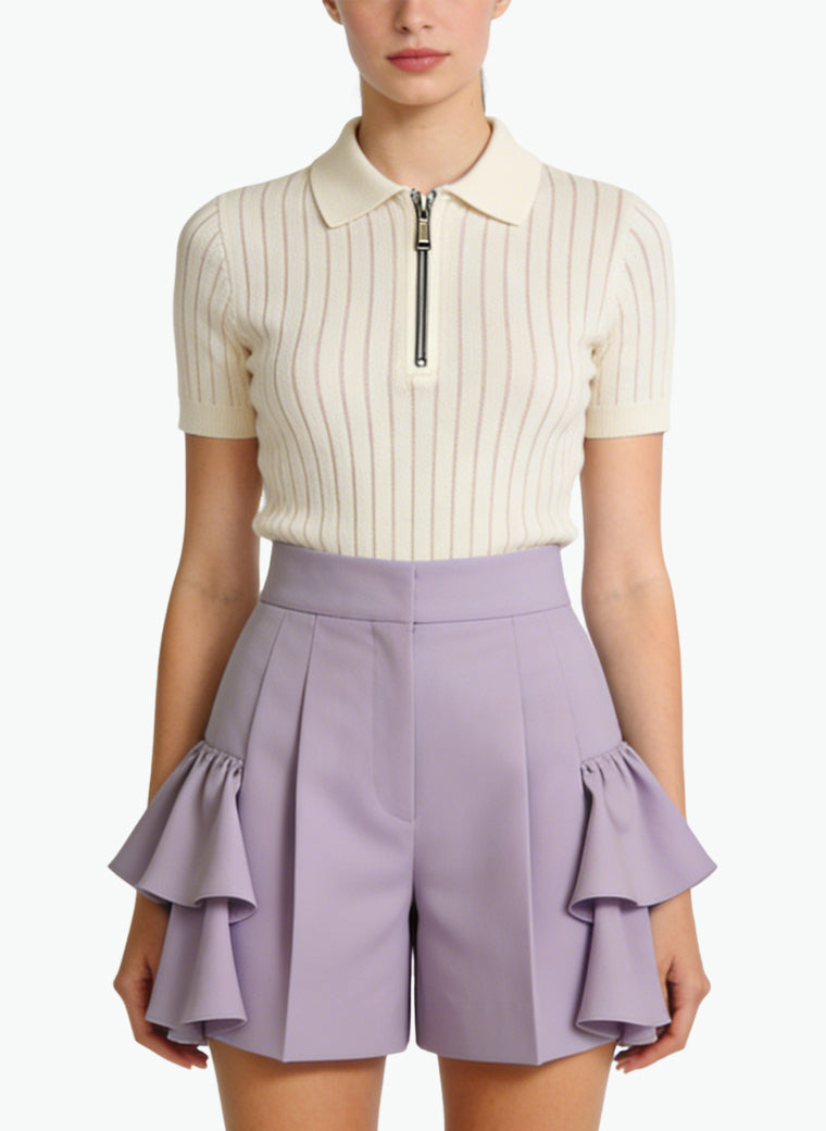 Women's Ruffled Tiered High-waist Shorts