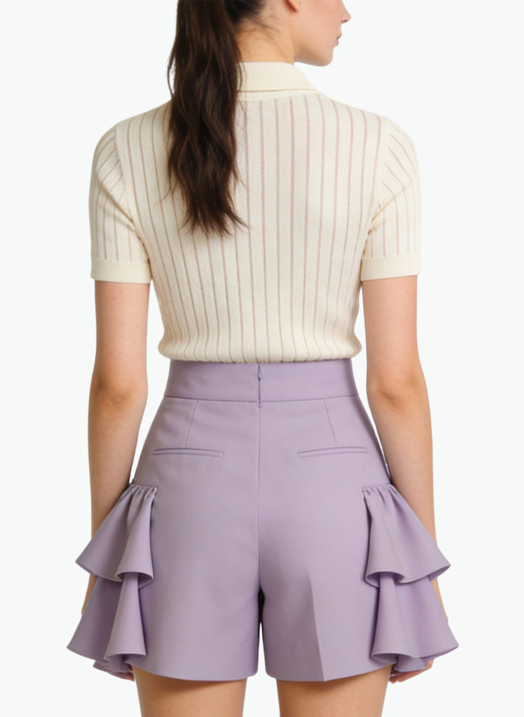Women's Ruffled Tiered High-waist Shorts