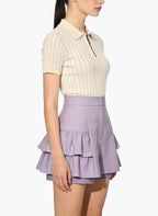 Women's Pleated High-waist A-line Shorts
