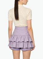 Women's Pleated High-waist A-line Shorts