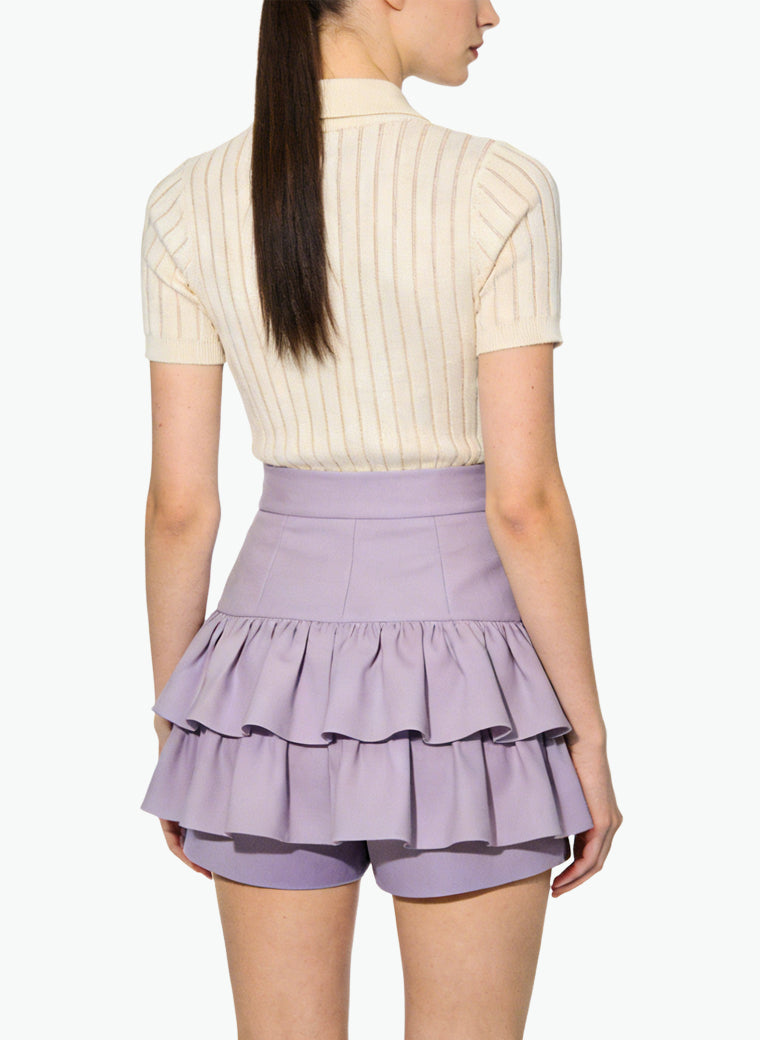 Women's Pleated High-waist A-line Shorts