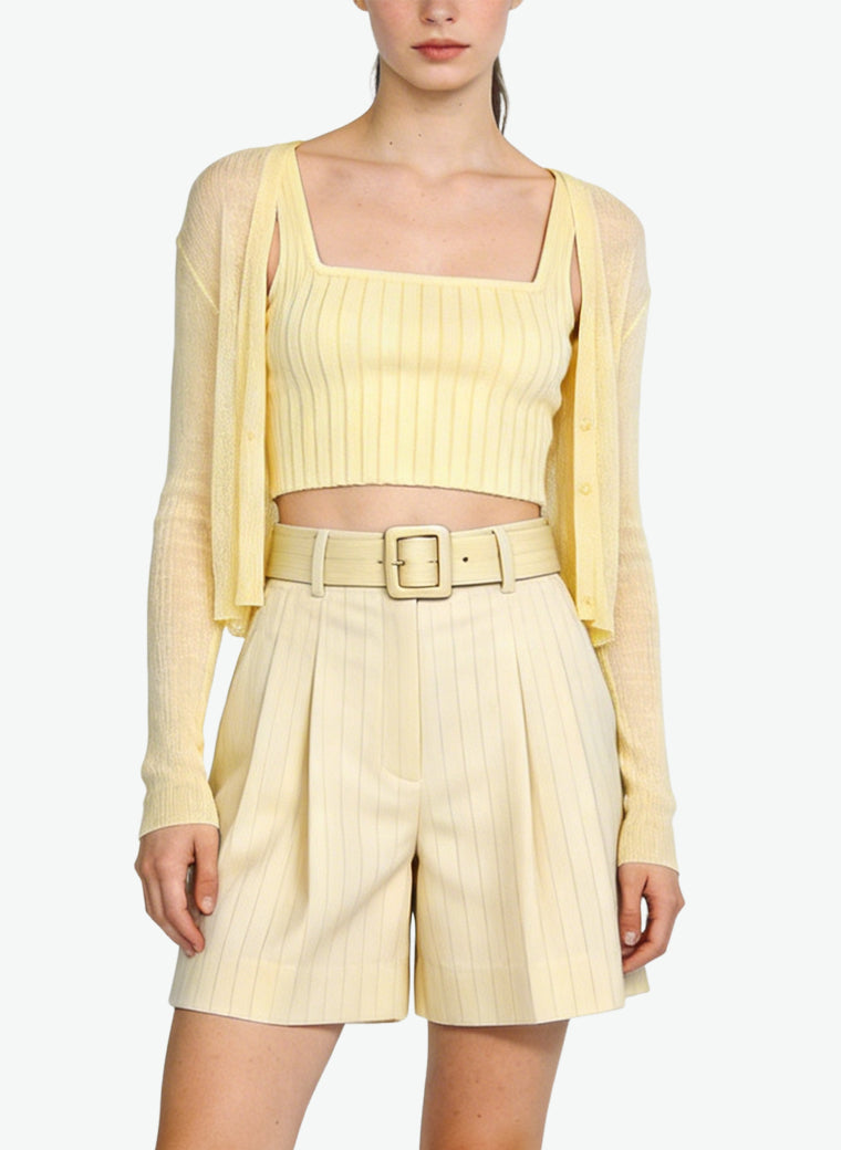 Women's Minimalist Belted Tailored Shorts