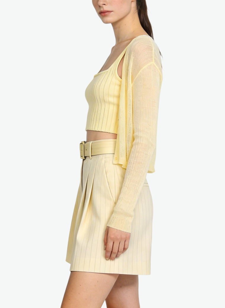 Women's Minimalist Belted Tailored Shorts